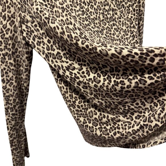 Lauren Ralph Lauren Leopard Print Soft Long Sleeve Top Sz L - Picture 9 of 12